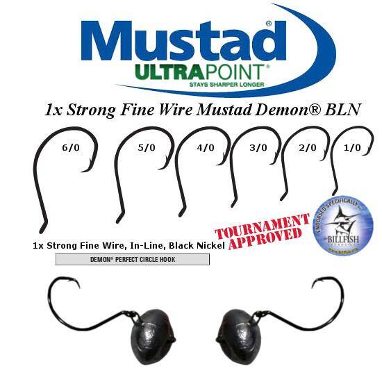 Mustad 39954 Demon Perfect Circle Hooks Size 1/0 Jagged Tooth Tackle
