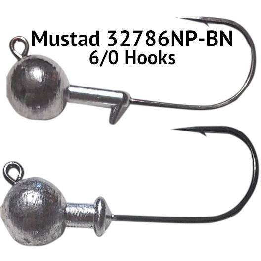 #4/0 VMC Hook 10 per package Round Head Jigs w/ Barb Collar 1oz Details about   Unpainted 